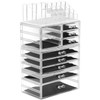 Sorbus Large Clear Makeup Organizer - Detachable 4-Piece Jewelry &