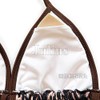 (JULIUS) Leopard Print Triangle Bikini Top and Bottom Set Thongs
