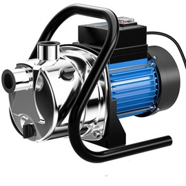 Le Hao Tool 1.6HP Portable Water Transfer Pump 1500GPH for Draining Irrigation, Heavy Duty Industrial Use Hose Pipe - Color: Yellow