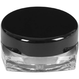 50pcs Empty Cosmetics Container Pots Bottles Travel Plastic Jars Sample Pots for Cream, Powder, Makeup Storage (Black)