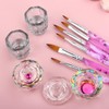 Juego de 6 brochas de uñas acrílicas y 4 platos