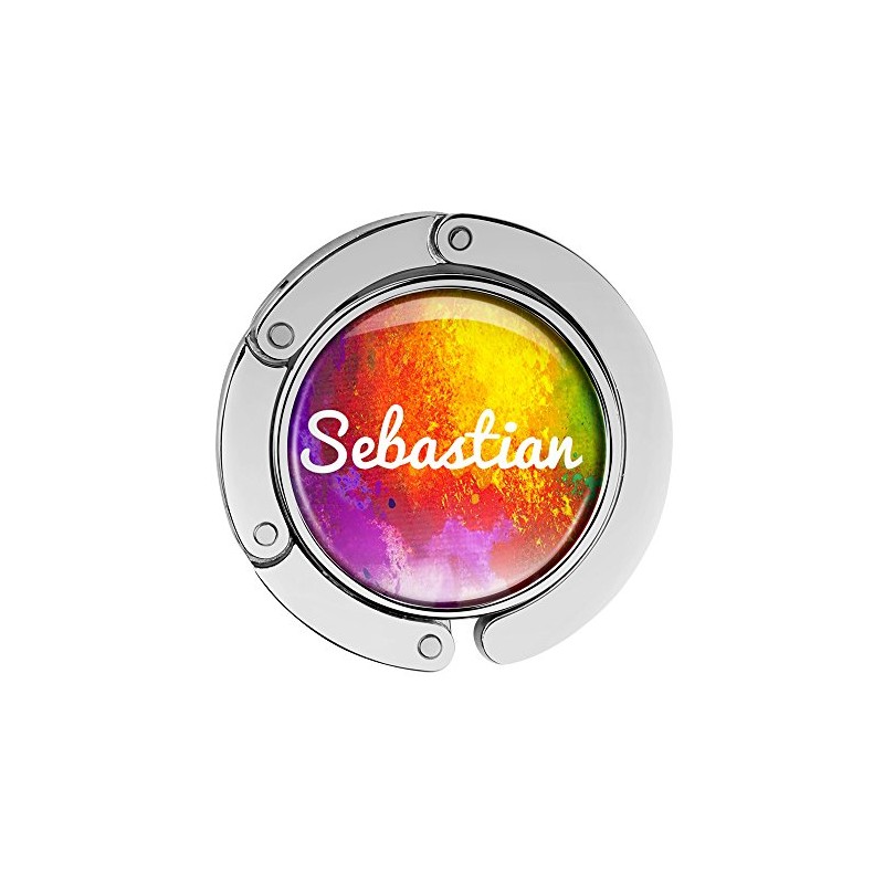 Taschenhalter Color Paint Personalisiert mit Namen Sebastian printplanet Chrom