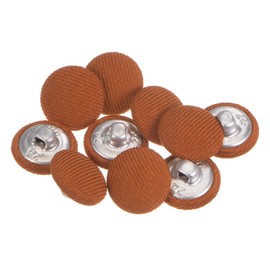 HARFINGTON 10 botones cubiertos de tela de 24 l con botones redondos de 15 mm para costura de vástago de metal para trajes de blusas, aleación naranja