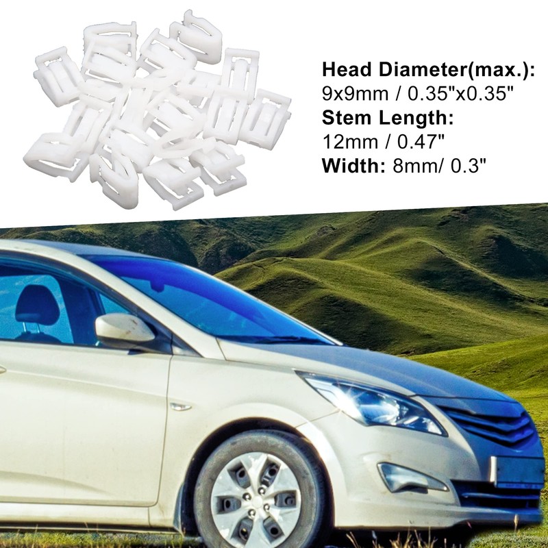 A ABSOPRO Car Trim Instrument Panel Dashboard Fasteners White (Set