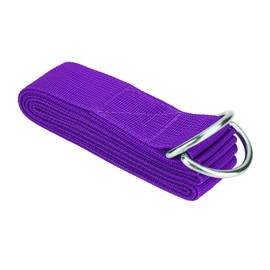 Banda de estiramiento de yoga, cinturón de estiramiento de yoga lavable de calidad con hebilla ajustable de anilla en D de metal para estirar la pierna(12 * 4 * 2cm-púrpura)