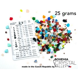 0.9 oz (25 g) of All Matubo Glass Bead Mix (SuperDuo, MiniDuo, Ginko, Rulla, Nib-Bit, Paisley), 0.2-0.4 inch (0.5-1 cm), Mixed Colours