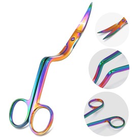 AAProTools Double-Curved Applique scissors, Multi Rainbow Color
