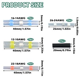 XIYING 300 Pcs Heat Connectors, Solder Seal Wire Connectors, Heat Solder Wire Sticks Sleeves for Vehicle Electrical Engineering