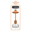 Jarware Honey Dipper Lid for Regular Mouth Mason Jars, Orange,
