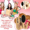 Juego de 8 cepillos de bambú para el cabello, de