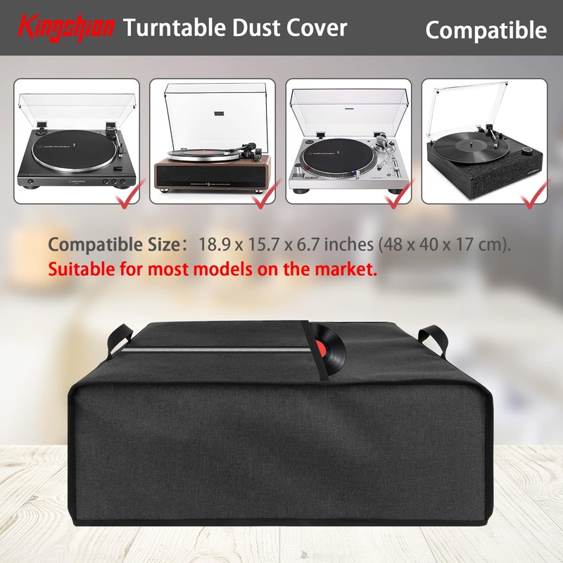 Kingshion Turntable Dust Cover, Record Player Protective Case Compatible with