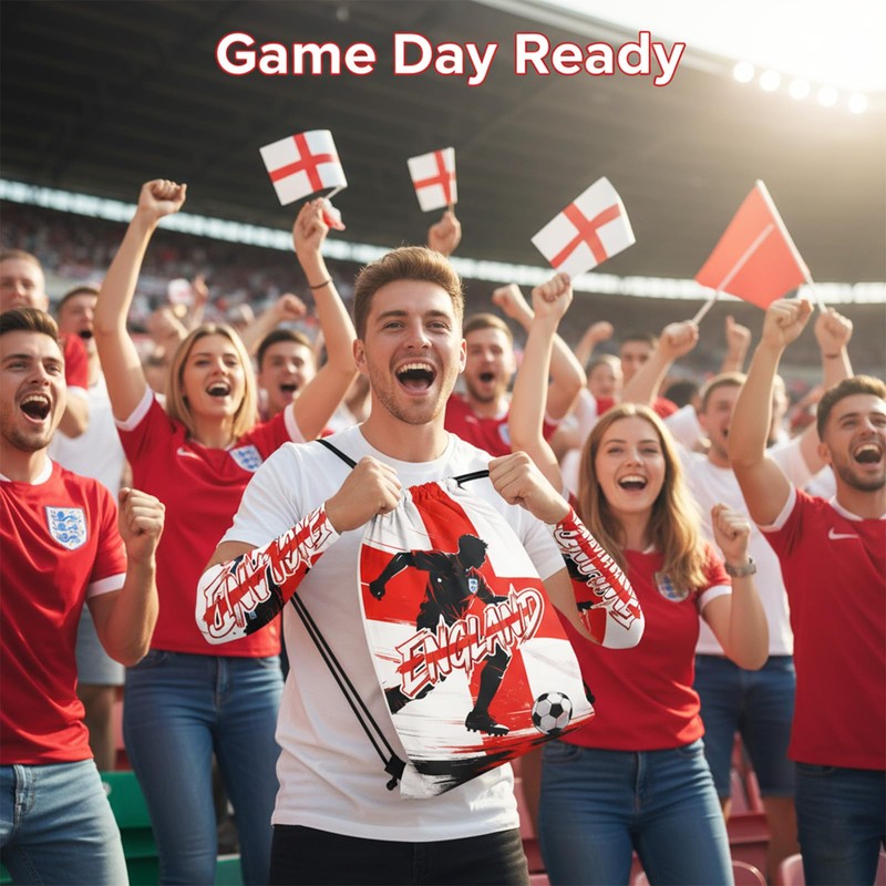 Jidkhfk 2PCS World Cup Football 2026 England Drawstring Bags Sleeves