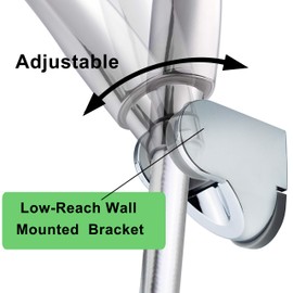 PIH Wall Mounted Bracket for Handheld shower head, Adjustable Holder Design to Meet Any Space Bathroom Showering Spraying Angle, Chrome