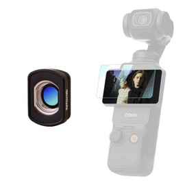 Yaticrab Wide Angle Lens for DJI Osmo Pocket 3, 0.72X Ultra-Wide Magnetic Attachment, 112° Panoramic View with Zero Distortion, HD Optical Glass + Screen Protector & Cleaning Cloth