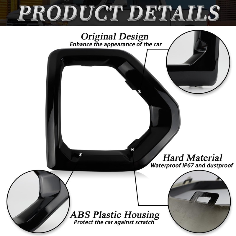 BINQIGOO 1 Pair Front Fog Light Bezel Cover Exterior Trim