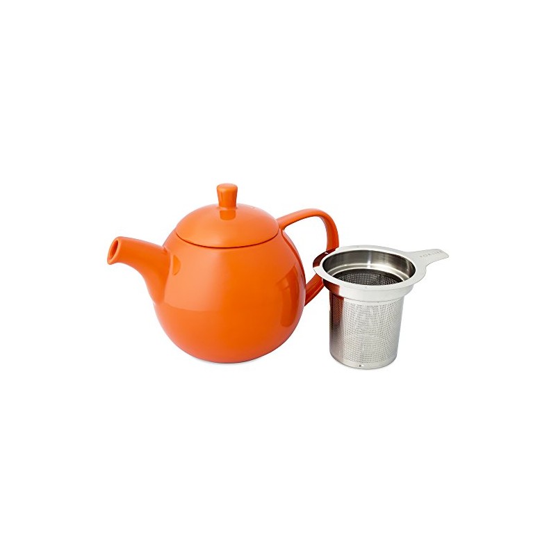 FORLIFE Curve Teapot with Infuser, 24-Ounce, Carrot