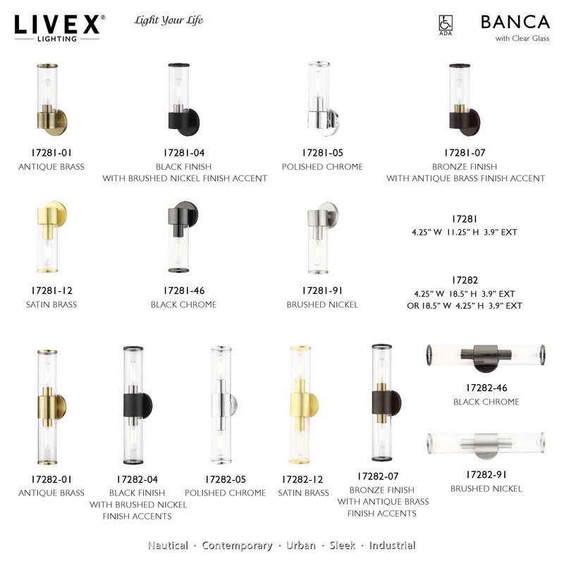 Livex Lighting 17282-01 Banca Collection 2 Light ADAVanity Sconce, Antique