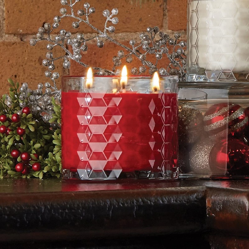 Root Candles Holiday Scented Candles Honeycomb Glass Premium 3-Wick Handcrafted