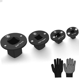 4PCS Low Profile Impact Socket Adapter Set, HYLEBOR Magnetic Drive Ratchet Wrench Adapter Set Designed for Tight Spaces (1"M to 3/4"F, 3/4"M to 1/2"F, 1/2"M to 3/8"F, 3/8"M to 1/4"F）