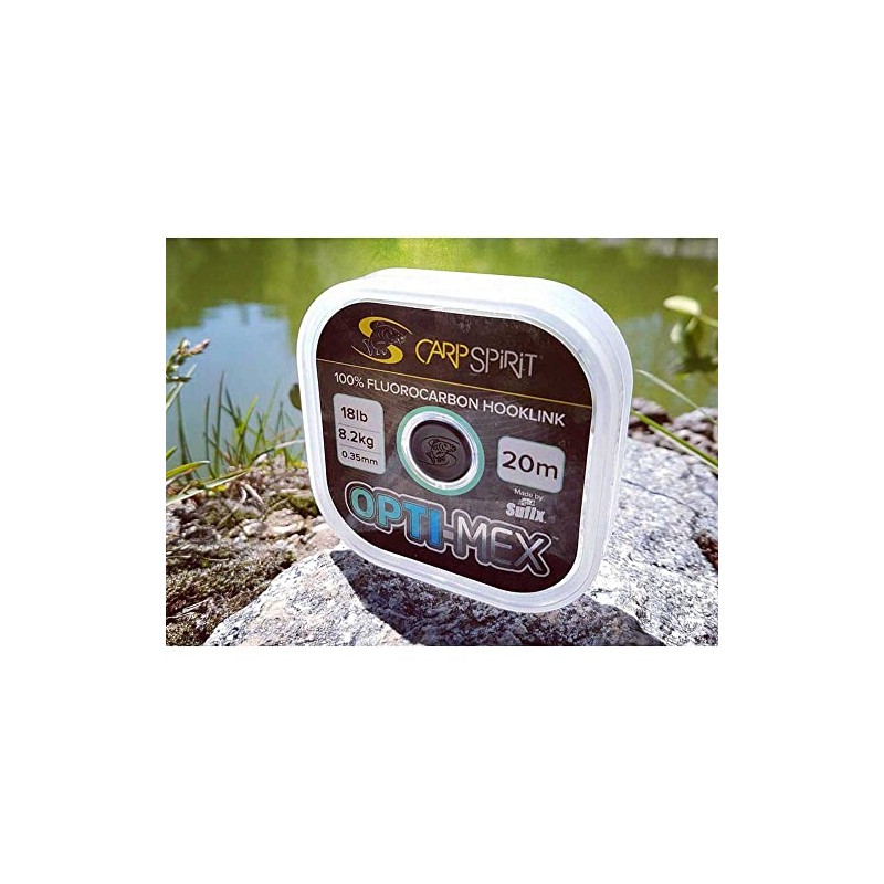 Carp Spirit FLUROCARBON OPTI-MEX HOOKLINK - 20M - Transparent, 20,