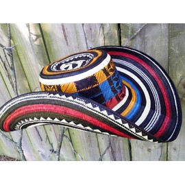 col-p Colombian Handmade Hat Colored Sombrero Sinuano 21 Vueltas Laps Made by Colombian Artisans (S,M,L,XL) White