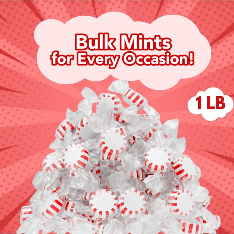 JD Bargain Outlets Starlight Peppermint Mints - 1 lb Bulk
