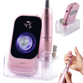 45000RPM Portable Nail Drill Electric File, Cordless Nail Drill with Bits & Base , Professional Rechargeable Nail E File Machine for Acrylic Nails Remove Nail Gel Polish Manicure for Salon Home