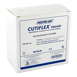 CUTIFLEX MasterAid Foil Plasters Square 38 x 38 mm Pack of 100