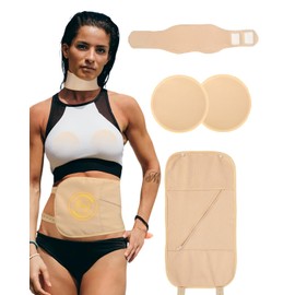 Castor Oil Pack Wrap, Caster Oil Packs, 4 Pcs Castor Oil Wrap Pack with Storage Bag, Reusable Castor Oil Packs for Liver with Adjustable Elastic Strap Flannel Cotton Machine Washable Anti Oil Leak