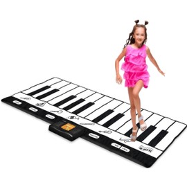 Play22 6 Ft. Floor Piano Mat for Toddlers - 24 Keys Piano Play Mat for Kids - Keyboard Playmat has Record, Playback, Demo, Play, Adjustable Vol. - Best Piano Gift for Boys & Girls