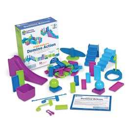 Learning Resources Stem Explorers Domino Action, Juguetes Stem para niños, 59 Piezas, Edad 5