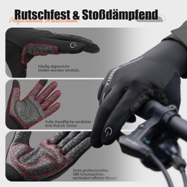 TIBISI Cycling Gloves Winter Thermal for Men & Women Warm Windproof Touchscreen Non-Slip Shock Absorbing Outdoor Running Cycling Mountain Bike Gloves, Unique-07