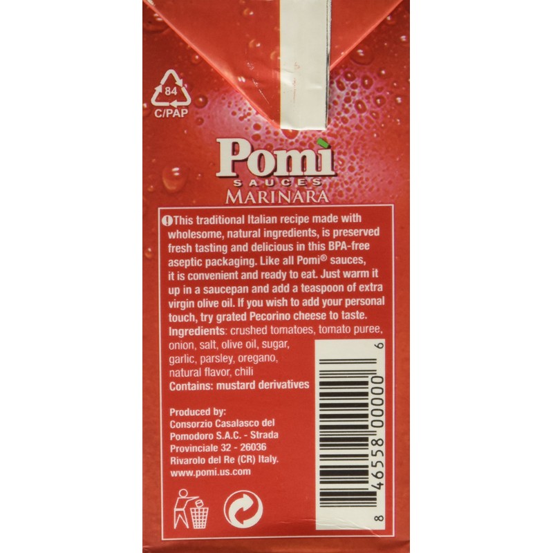 Pomi USA Inc Sauce, Marinara, 26.46 Ounce (Pack of 4)