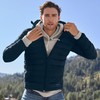 Lands' End Mens Hooded Wanderweight Down Jacket Radiant Navy Regular