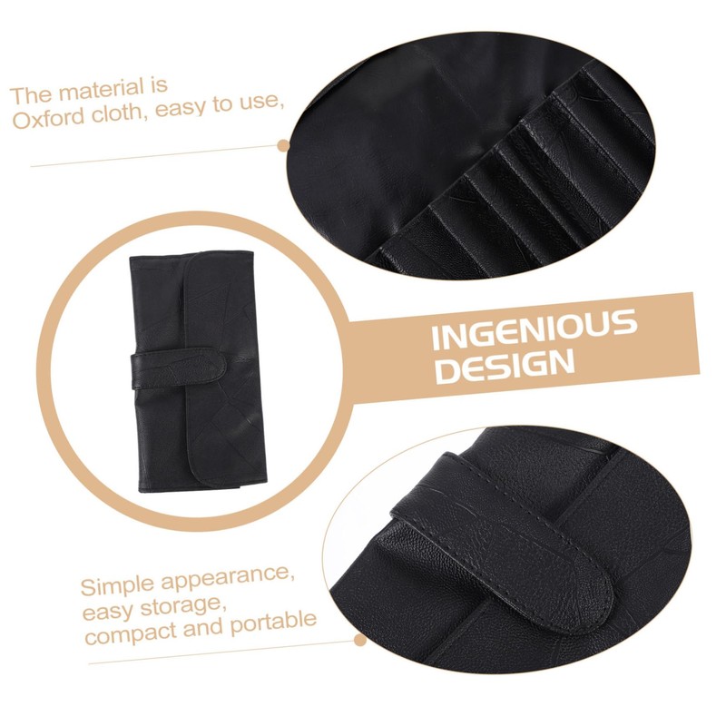 Gatuida Portable Makeup Brush Rolling Case with Elastic Pockets Travel