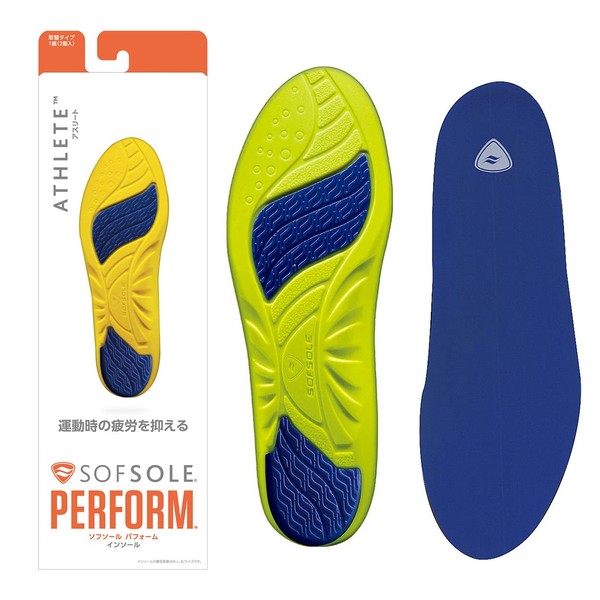 SOFSOLE 13021 Athlete Insoles, Shock-Absorbing, Basic Model, Replacement Type Unisex S Size: Shoe Size 9.1 - 9.6 inches (23 - 24.5 cm), For All Sports / Daily Use