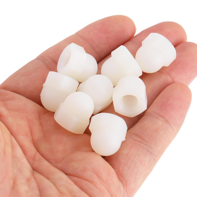sourcing map M8x1.25 Acorn Cap Nuts, 100Pcs Nylon Dome Cap