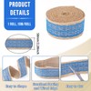 Cheriswelry 10.9 Yard Blue 2-1/4 Inch Fabric Jute Ribbon Rustic