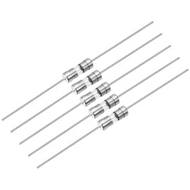 sourcing map Slow Blow Fuse Time Delay Axial Lead Glass Fuses 3.6mm X 10mm 250V T3.15A 5Pcs