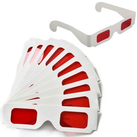 Swagwert Red-Red 3D Glasses 10 pcs anaglyph messages Cardboard 3D Glasses for 3D Movies, 3D Games, 3D Books Science Experiments - Ideal for Family Entertainment and Classroom Use