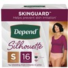 Depend Silhouette Adult Incontinence and Postpartum Underwear for Women, Small,