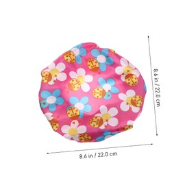 Beavorty 2pcs Children's Printed Wide- Brimmed Elastic Caps Reusable Bath Hat Bath Cap Swim Cap Silk Sleep Bonnet Silk Bonnet Shower Cap Bathing Cap Satin