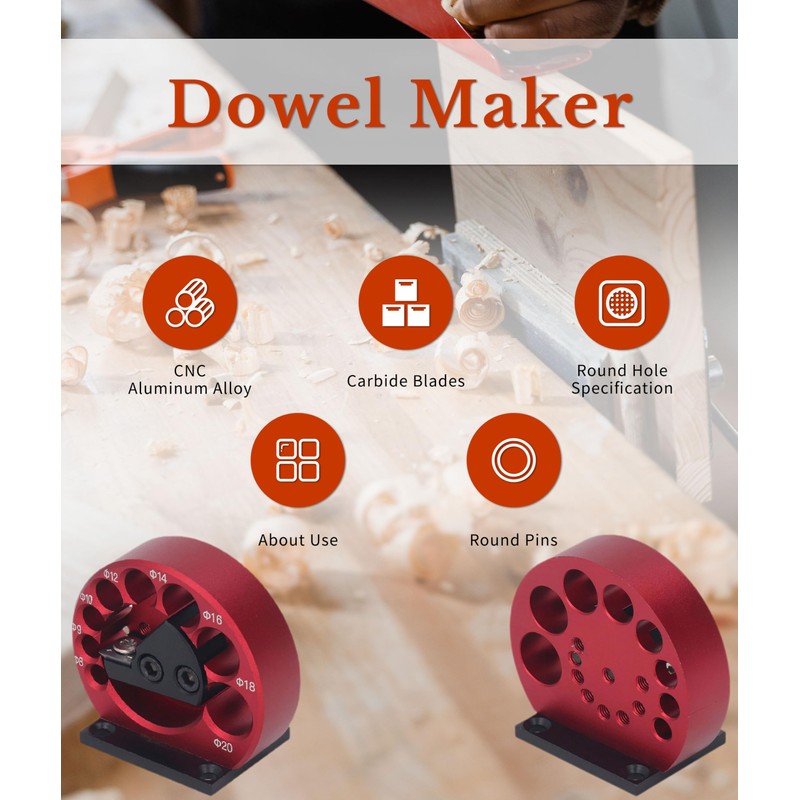 Dowel Maker, 8 to 20mm Dowel Maker Round Rod Auxiliary