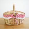Country Style Wicker Picnic Basket Camping Basket with Lid Handle