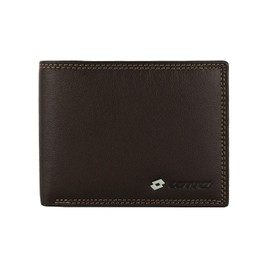Lotto Mens Genuine Leather Large Wallet with Gift Box, Dark Brown Without Window, Classic