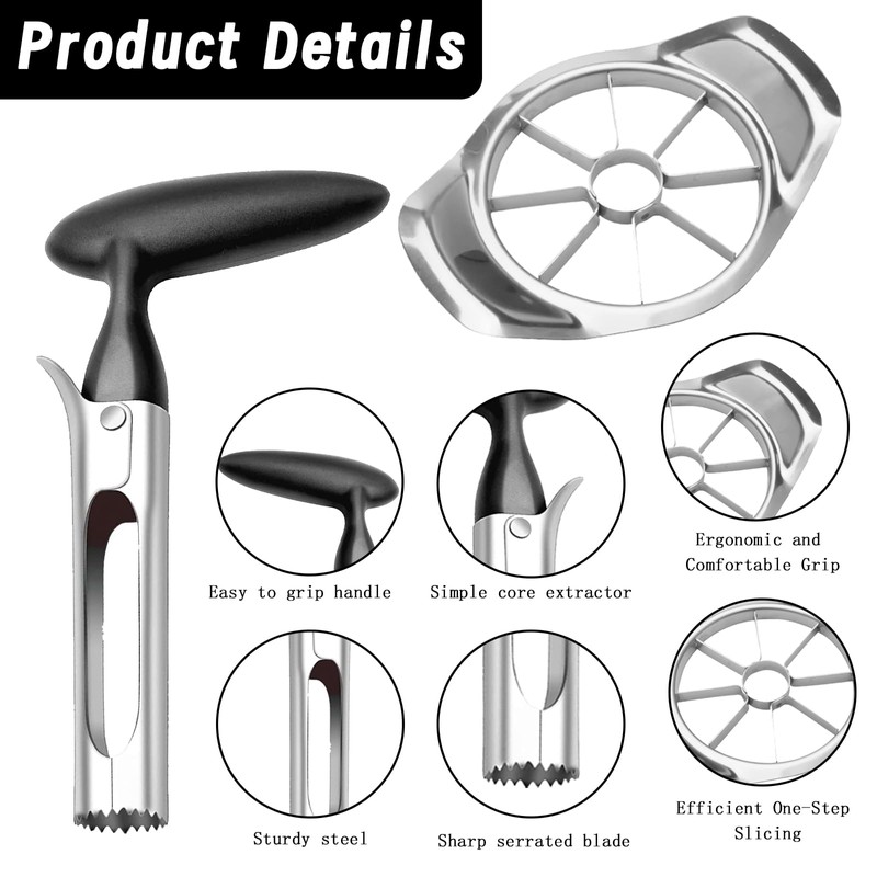 2 Pcs Apple Corer, Apple Slicer, Apple Corer and Slicer,