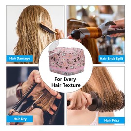 Heating Cap For Deep Conditioning, 3 Gear Bear Pattern Adjustable Brim Hair Thermal Treatment Cap for Home Use (Bear Pattern)