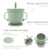 8pzs Platos para Bebe Silicon, Set Alimentacion Complementaria Bebe (Verde)