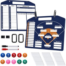 2024Newest Blue Baseball  Clipboard, Baseball Lineup Board for Dugout Softball,Dry Erase  Lineup Board with  Clips 30 Lineup Cards,2 Marker and 10 Player Number - Color: blue