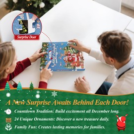 ElectricWise 24 Pcs Glass Christmas Ornaments & Advent Countdown Calendar
